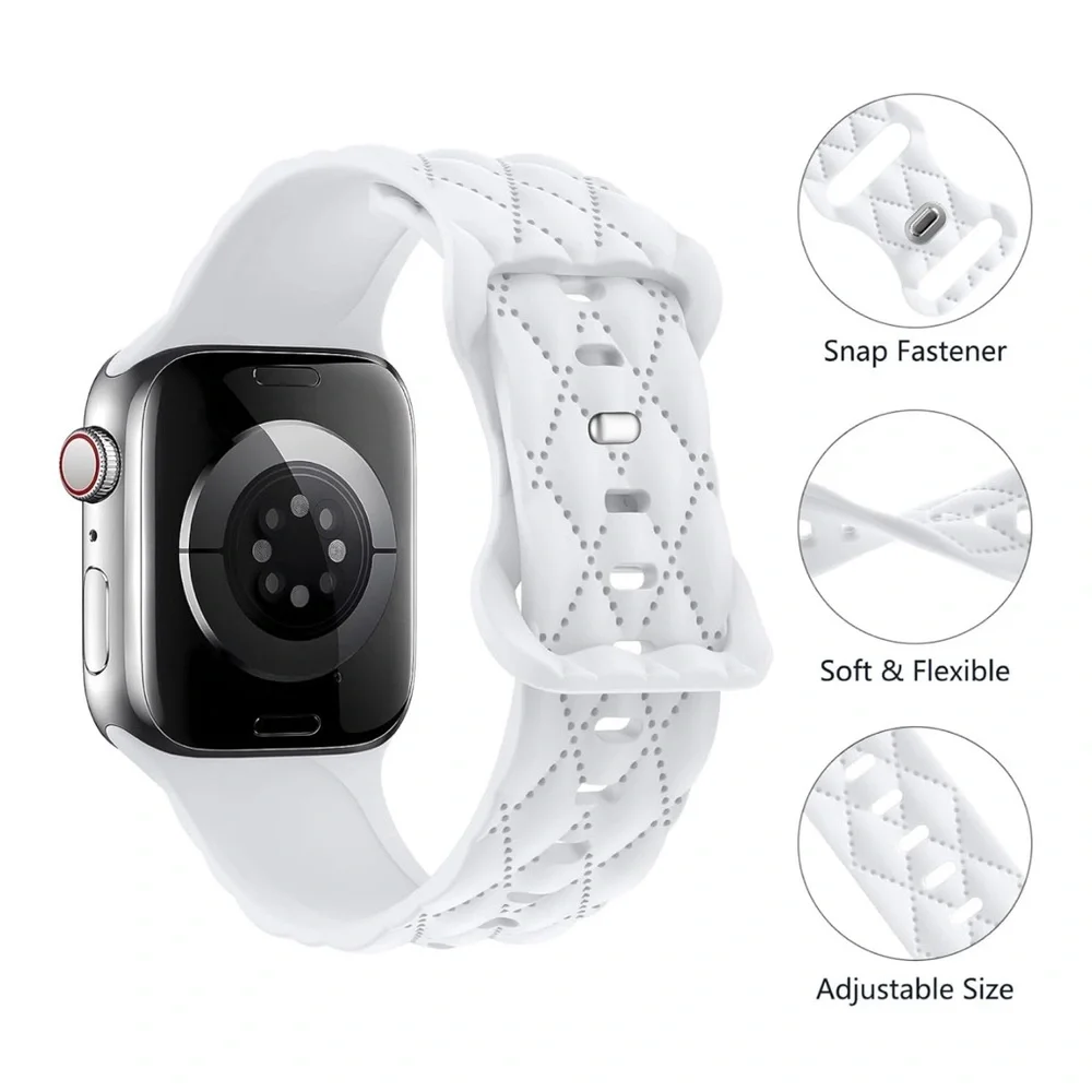 Checkered Silicone Bands for Apple Watch Band 38mm 40mm and 41mm